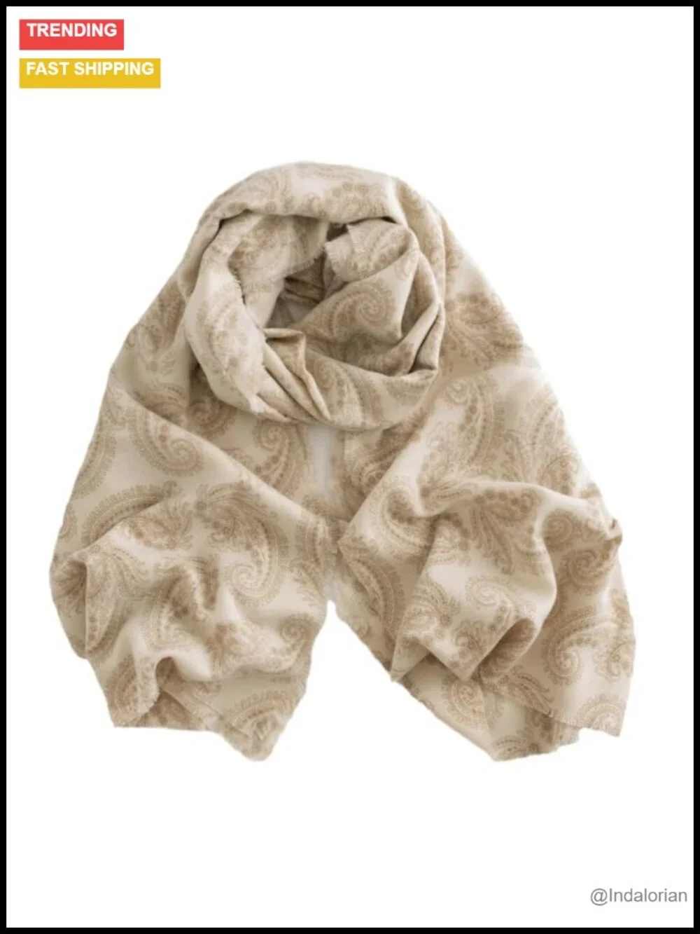 Oversized Paisley Pashmina Shawl Wrap - Soft Lightweight Polyester Winter Scarf